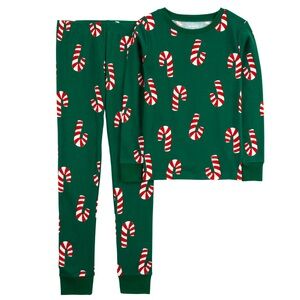 Carter’s Kids Candy Canes Christmas Shirt and Pants Pajamas